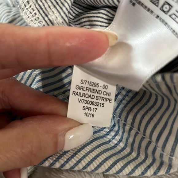 Gap Girlfriend Chino blue striped pants size 4 - Picture 10 of 17